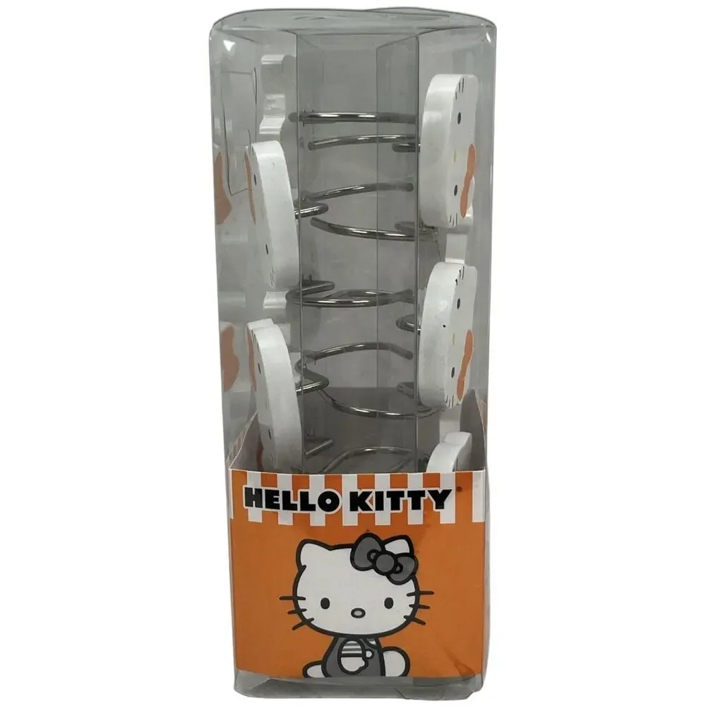Hello Kitty Shower Curtain Hooks Set of 12 – Orange White Bathroom Decor